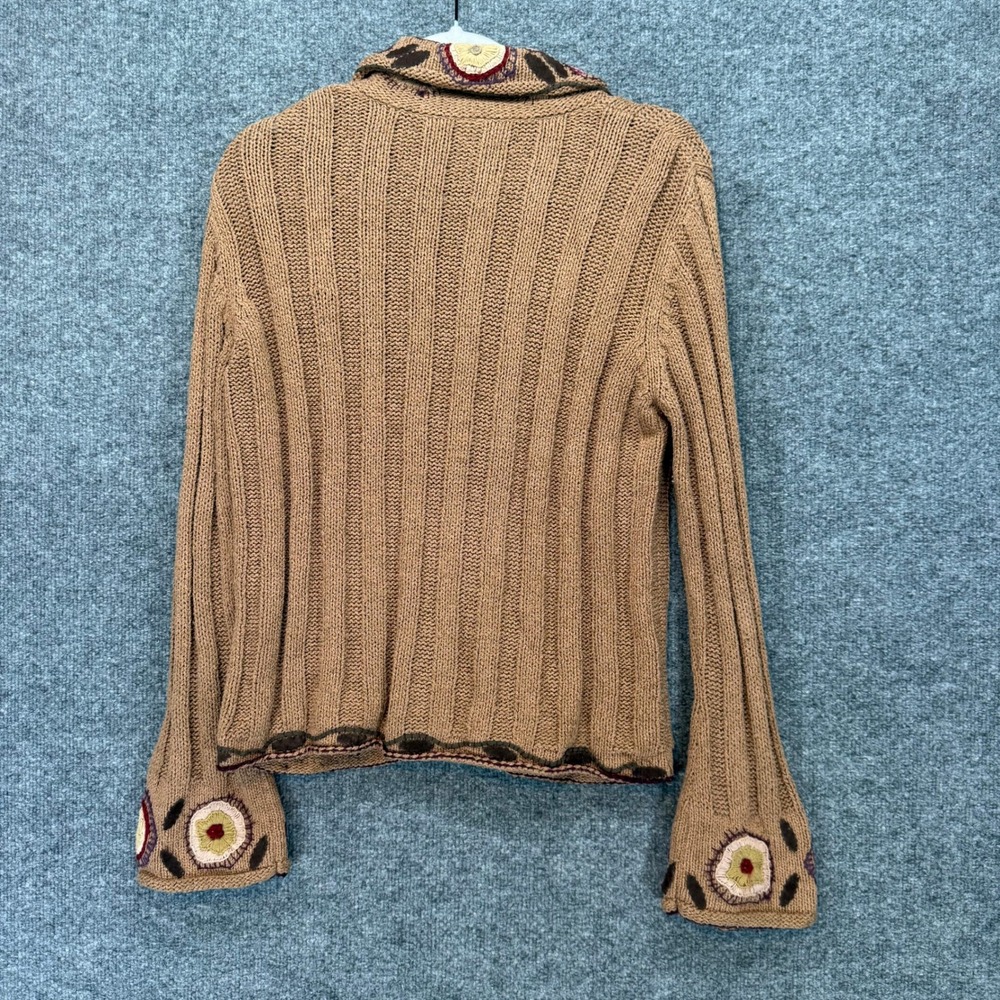 J.Jill Cardigan Sweater Womens Medium Chunky Knit Boho Earthy Cottage Core Silk - Picture 6 of 7